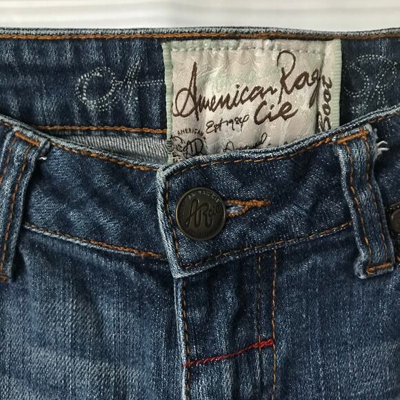 American Rag Jeans Size 7 Regular Womens Straight Leg Medium Distressed Wash - Picture 6 of 12